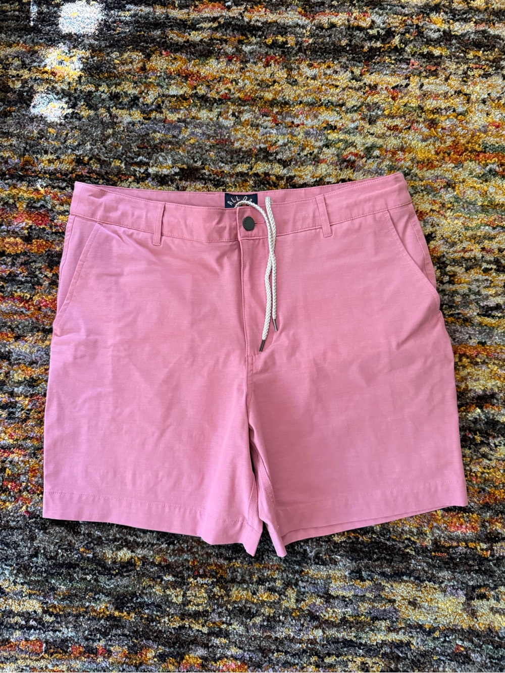 Faherty Light Red All Day Drawstring Shorts 34